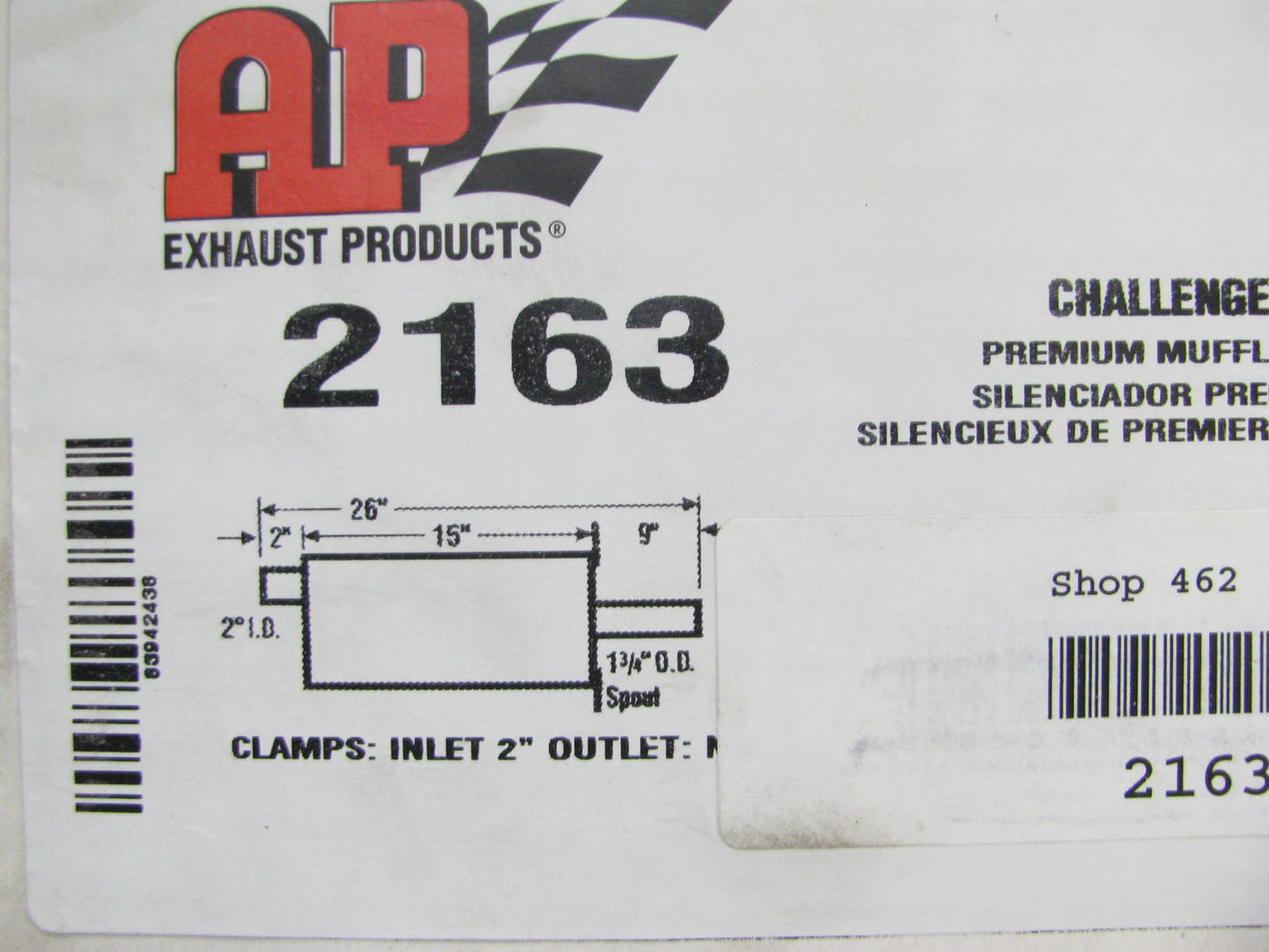 Ap Exhaust 2163 Muffler For 1994-1999 Subaru Legacy 2.2L 2.5L-H4