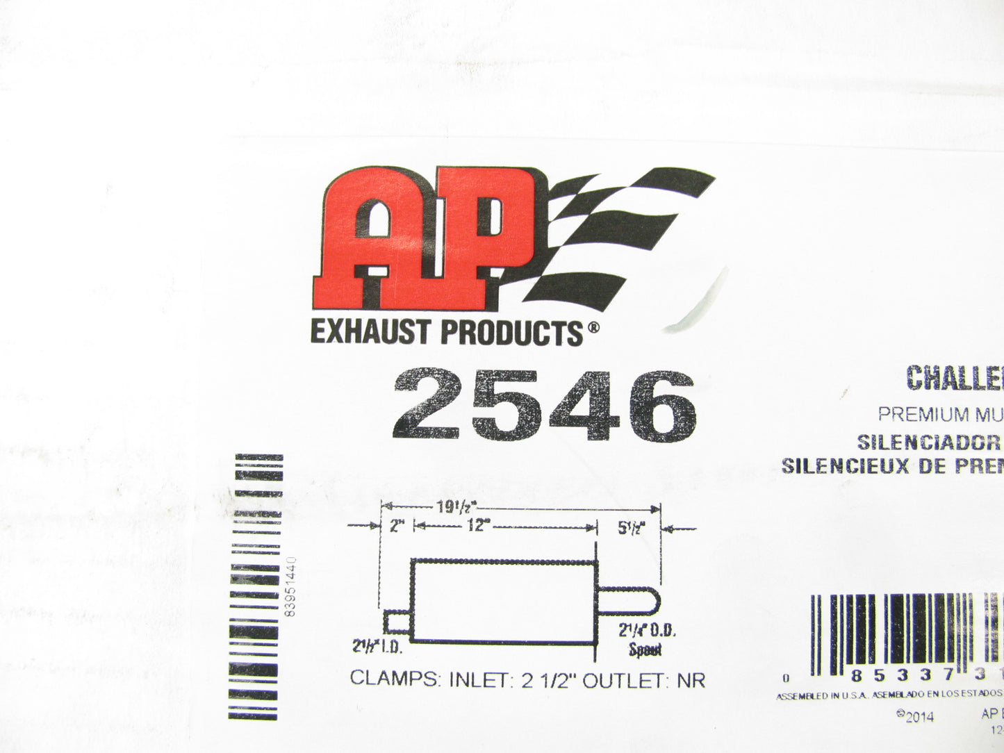 Ap Exhaust 2546 Rear Muffler For 2004-2006 Chrysler Pacifica 3.5L-V6