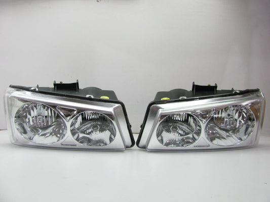 Chrome Housing Right Left Headlight Head Lamps For 2003-2005 Silverado 403680HLD