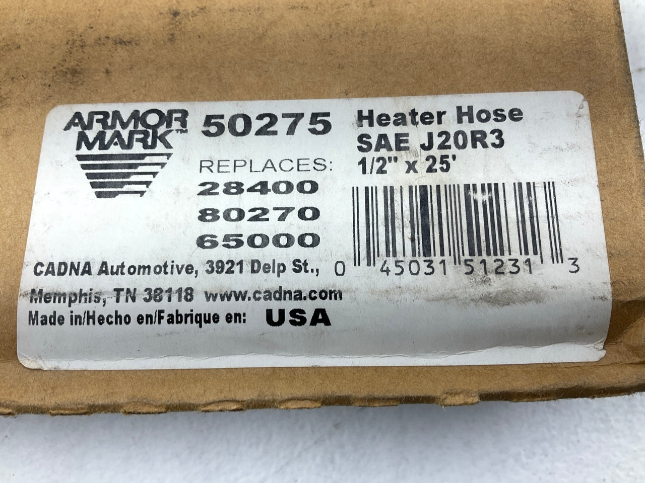 20 FEET - Armormark 50275 Heater Hose 1/2'' ID, SAE J20R3, MADE IN USA