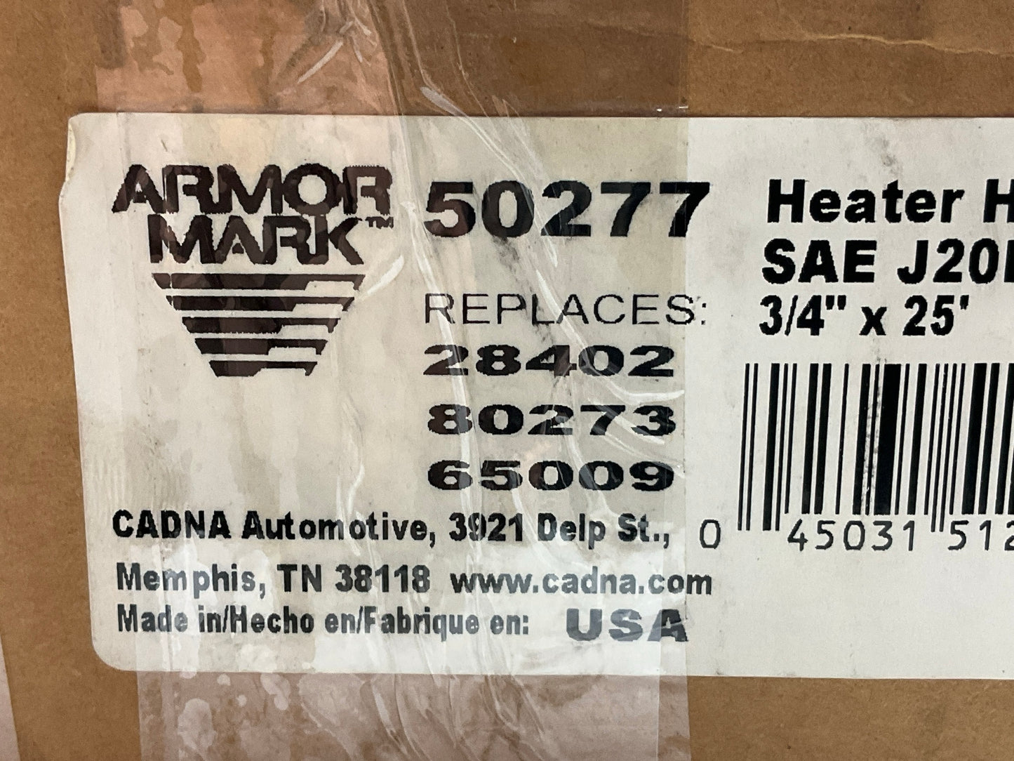 23 FEET ONLY - Armormark 50277 Black HVAC Heater Hose, SAE J20R3 - 3/4'' ID