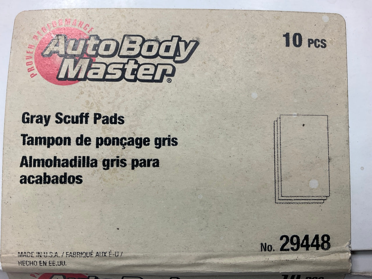 10 Pack - Auto Body 29448 Gray Ultra-fine Scuff Sanding Surface Prep Pads 9x5.5''
