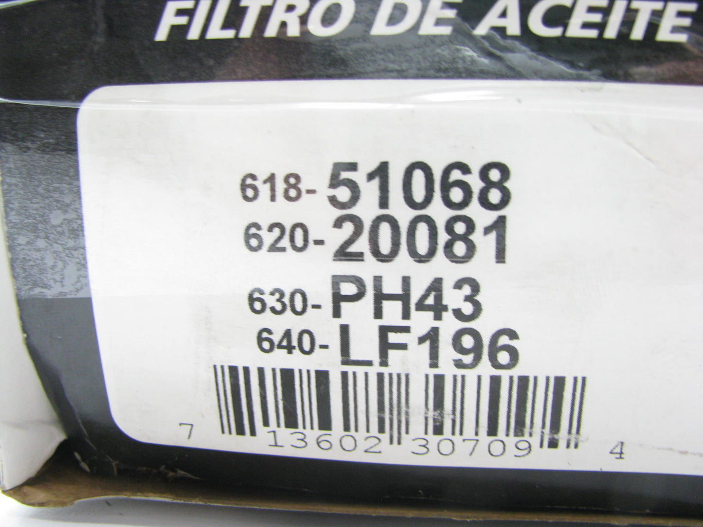 Auto Extra 618-51068 Oil Filter Replaces PH43 51521 L20081 PH253 LF520 LF689