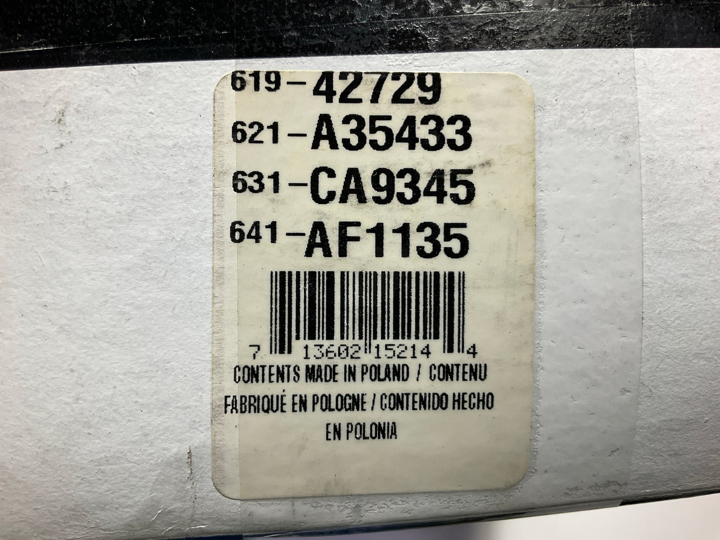 Auto Extra 619-42729 Engine Air Filter