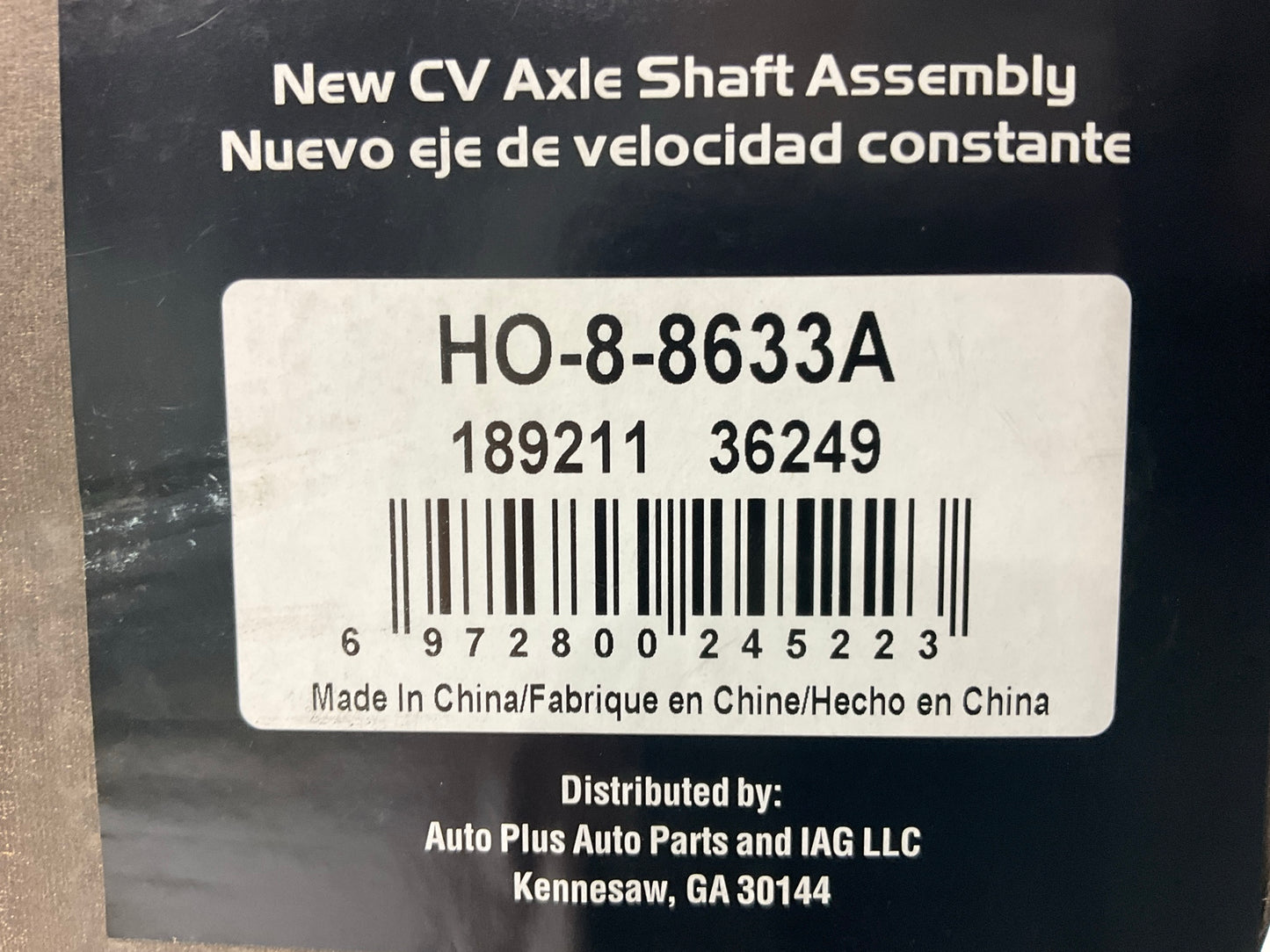 Auto Extra HO-8-8633A Front Left Drive Cv Axle Shaft Assembly
