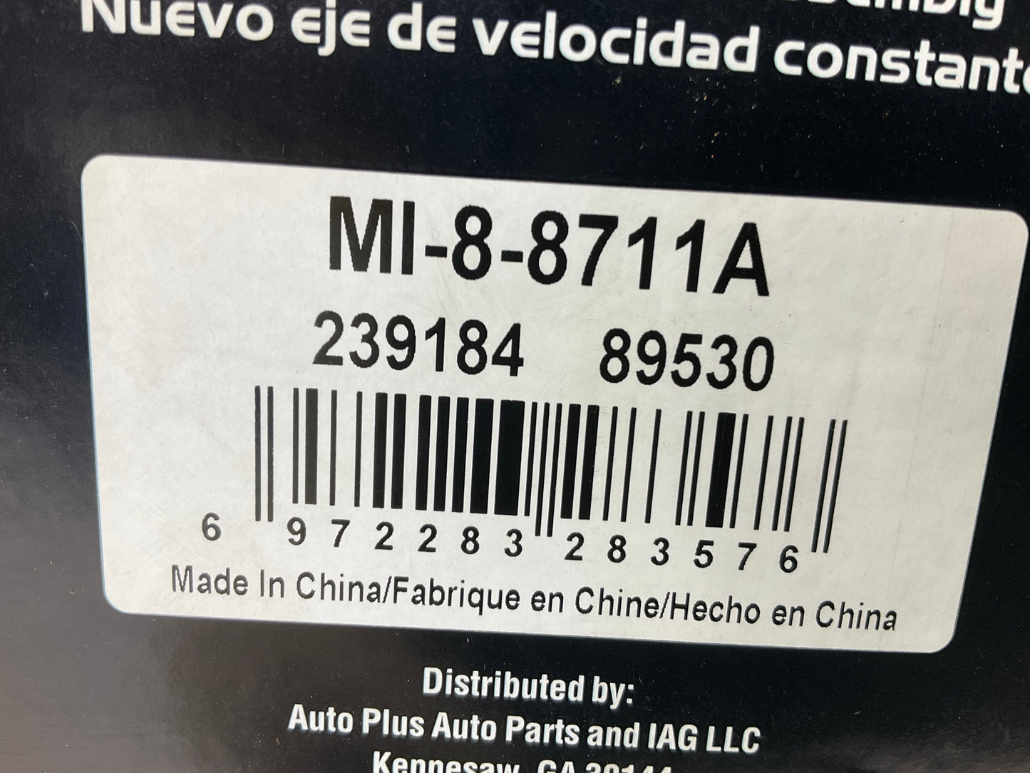 Auto Extra MI-8-8711A Front Right Cv Axle Shaft