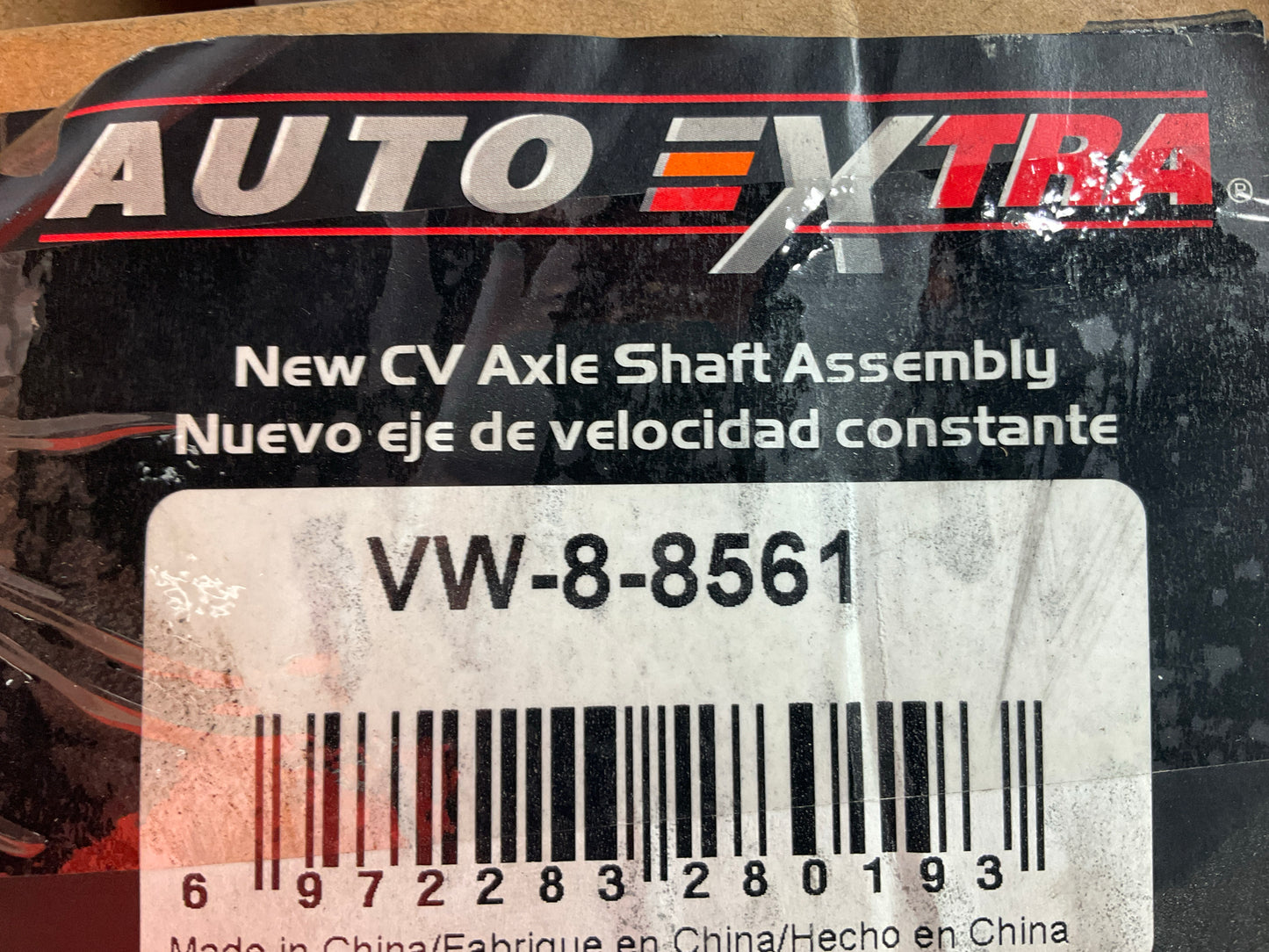 Auto Extra VW-8-8561 Rear Cv Axle Shaft - MANUAL TRANSMISSION