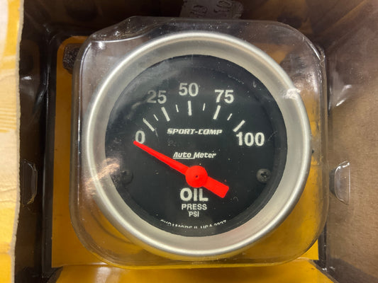 OPEN BOX - Autometer 3327 Sport-Comp Oil Pressure Gauge 2-1/16 In., Electrical