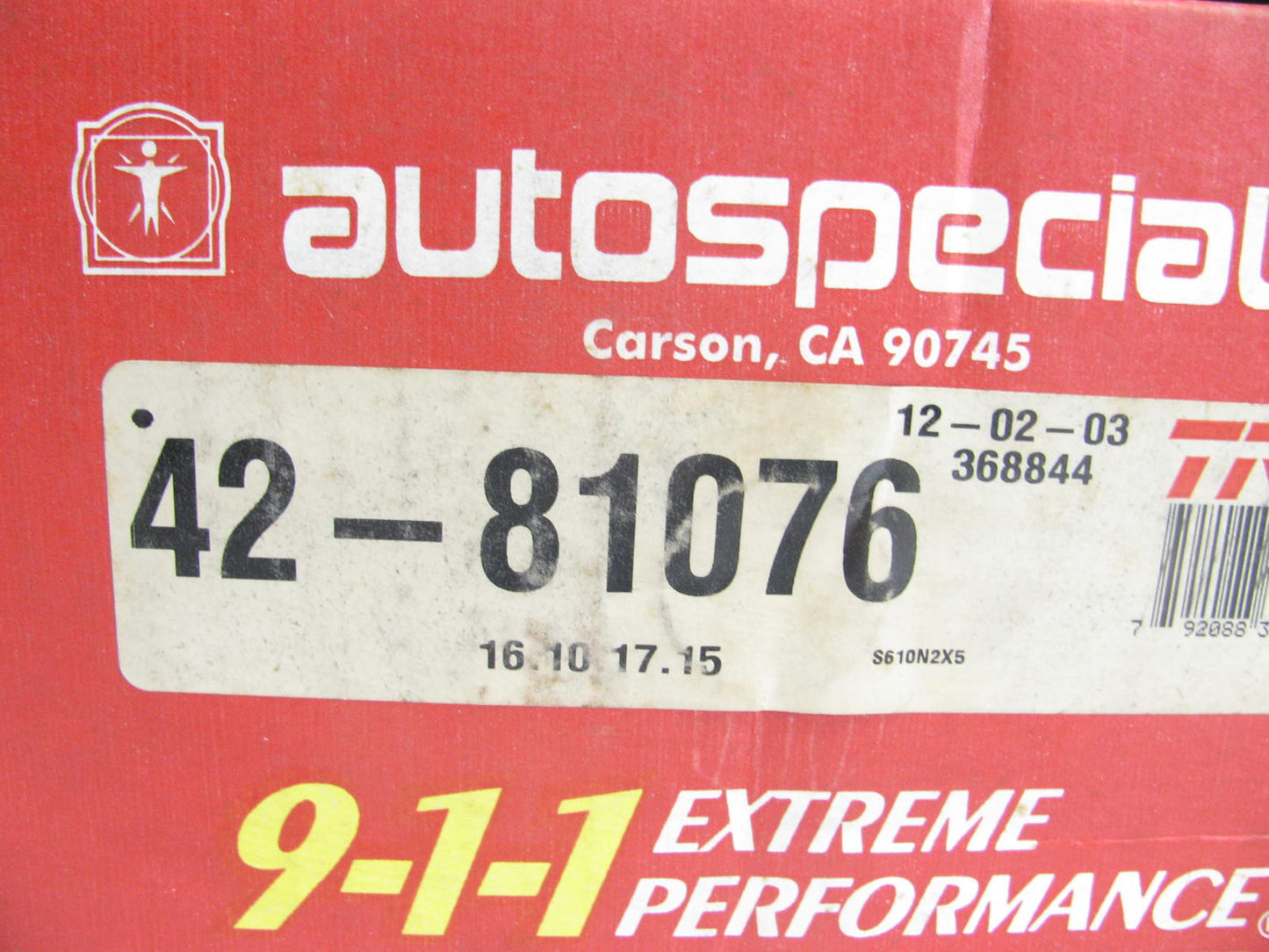 REMAN. Auto Specialty 42-81076 Front Left Brake Caliper