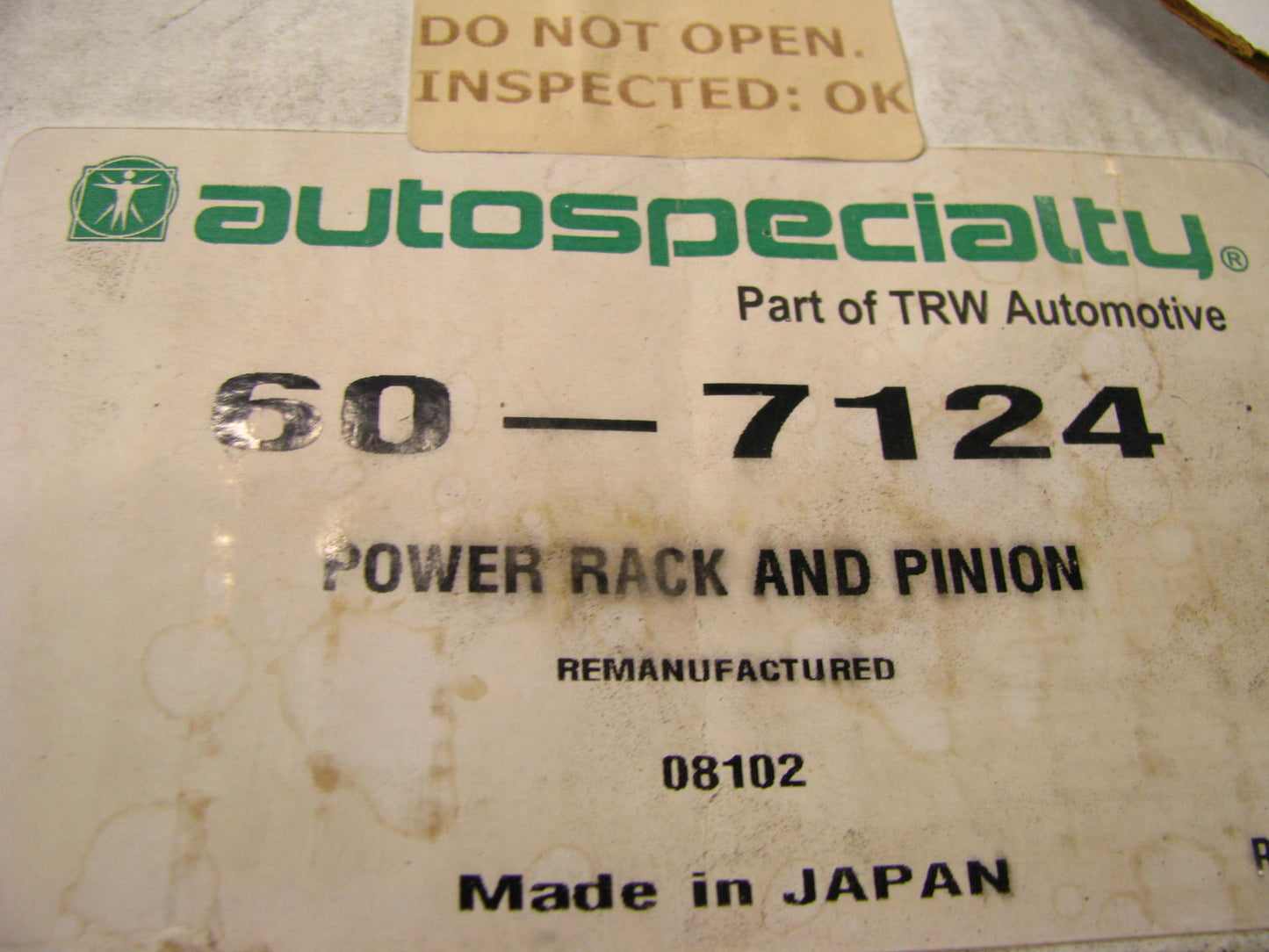 Auto Specialty 60-7124 Rack And Pinion For 1989-1991 Hyundai Sonata