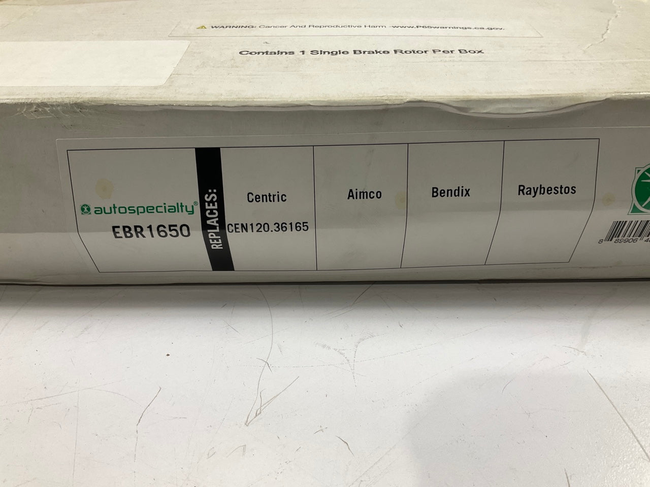 (2) Auto Specialty EBR1650 REAR Disc Brake Rotors