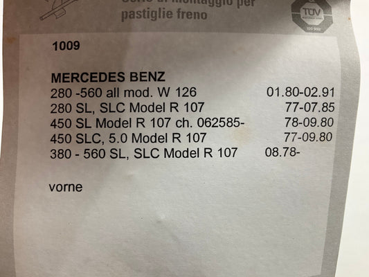 Auto Specialty HK-1009 Front Brake Hardware Kit - Mercedes Benz W126, R107