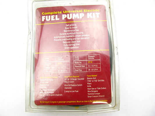 Auto Tune EP20 Universal Electric Fuel Pump Kit 6.5 - 8.0 PSI 26 - 32 GPH