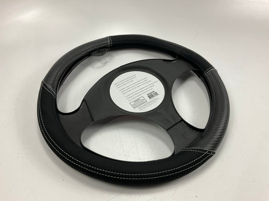 Autocraft AC2037B Steering Wheel Cover - 15'' & Smaller Diameter, Black