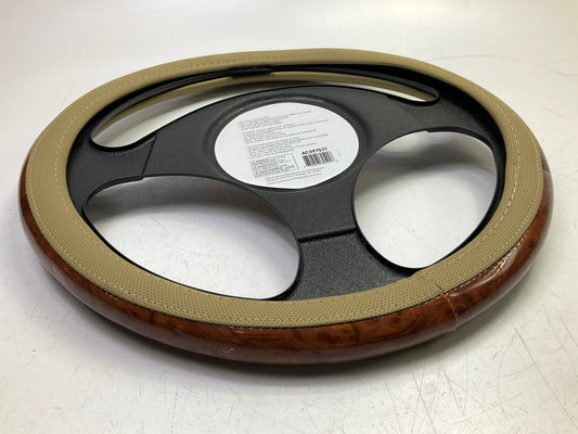 Autocraft AC39757T Woodgrain Steering Wheel Cover 15-1/4'' & Larger