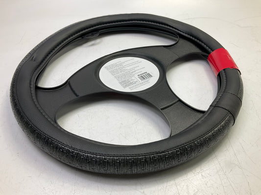 Autocraft AC4609BK Houndstooth Faux Leather Steering Wheel Cover 15-3/4'' & Up