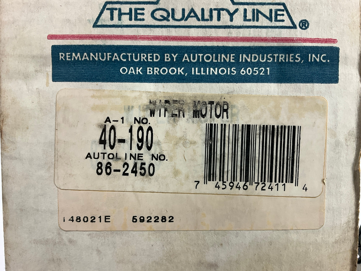 Autoline 86-2450 Front Windshield Wiper Motor