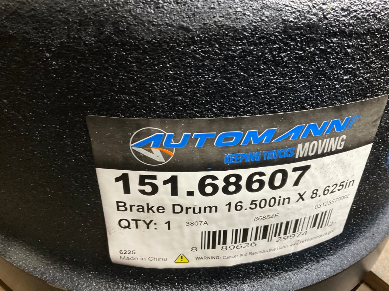 (2) Automann 151-68607 Outboard Brake Drum, 16-1/2'' X 8-5/8'' - 10 Lug