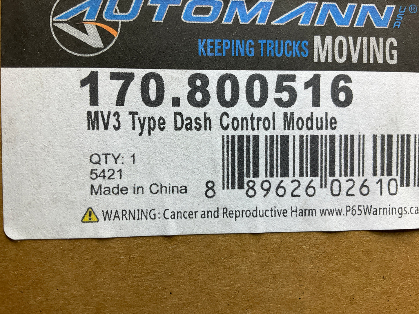 Automann 170.800516 MV3 Type Dash Control Module, Trailer Parking Brake