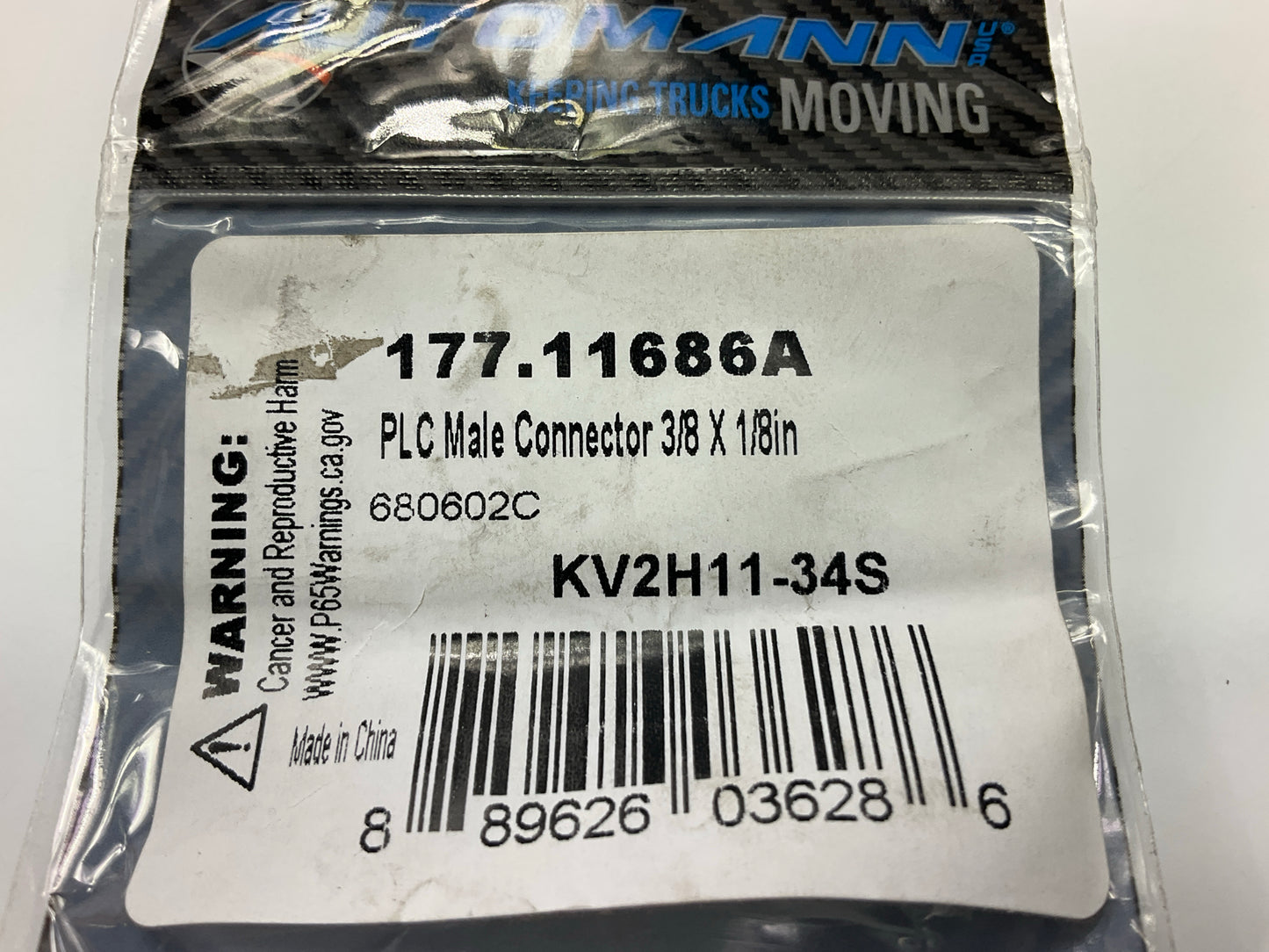Automann 177.11686A PTC Male Connector 3/8'' Tube X 3/8'' NPT