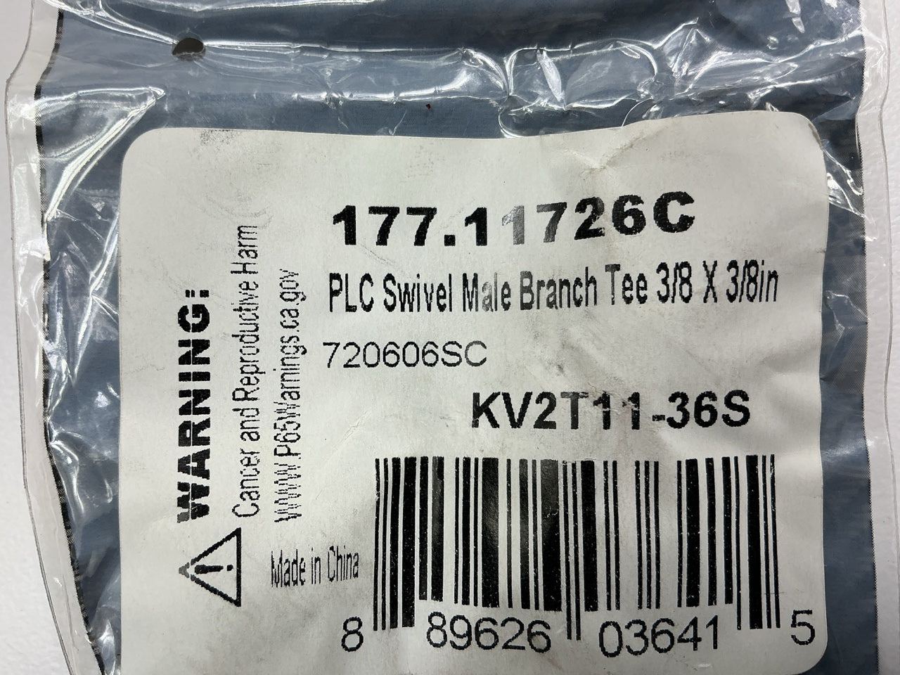 Automann 17711726C Push-Lock Air Brake Fitting DOT 3/8'' Tube 3/8'' NPT TEE Thread