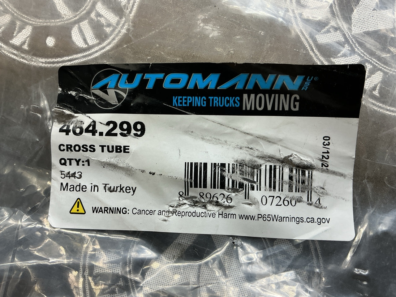 Automann 464.299 Cross Tube, 62'' Replaces Eaton 971089 971091 971444 971087