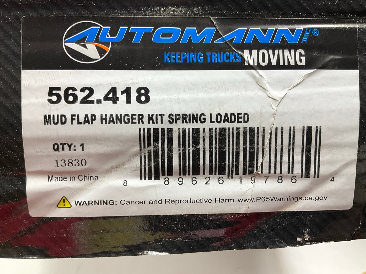 Automann 562.418 30'' Mud Flap Hanger Kit Spring Loaded, 1.125'' Bolt Pattern