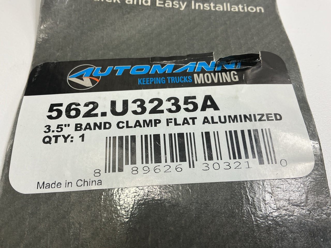 Automann 562.U3235A 3.5'' Easyseal Aluminized Flat Band Exhaust Clamp