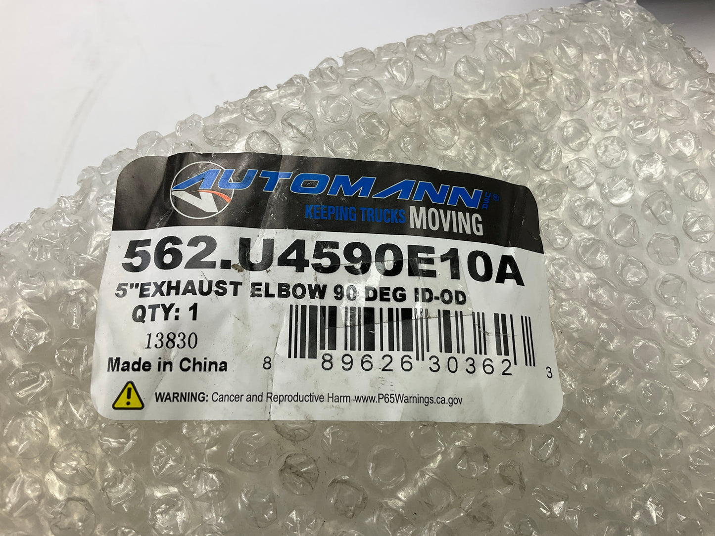 Automann 562.U4590E10A Exhaust Pipe 90 Degree Elbow, 5'' ID X 5'' OD