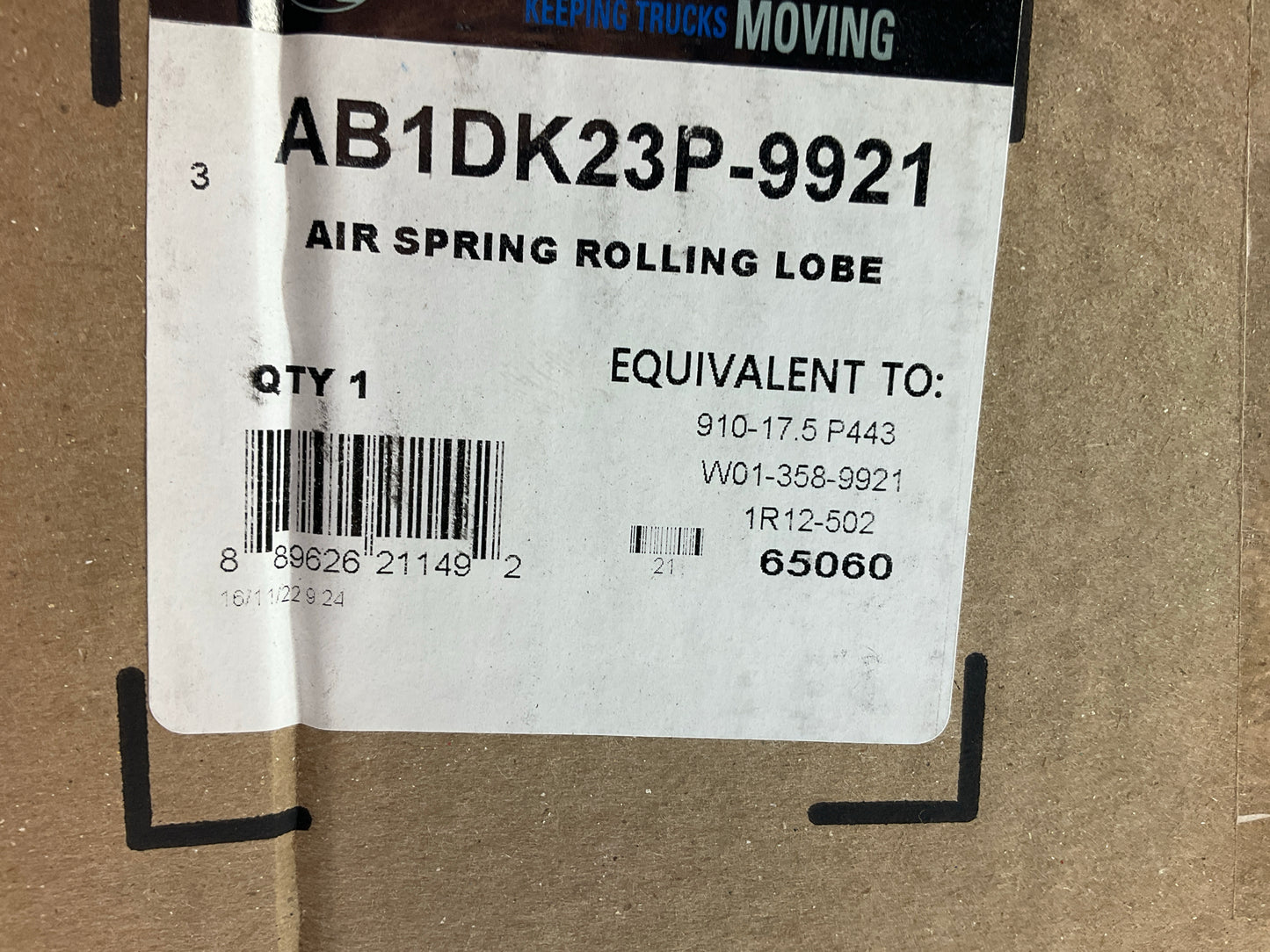 Automann AB1DK23P-9921 Air Spring Bag - Replaces W01-358-9921, 1R12-502