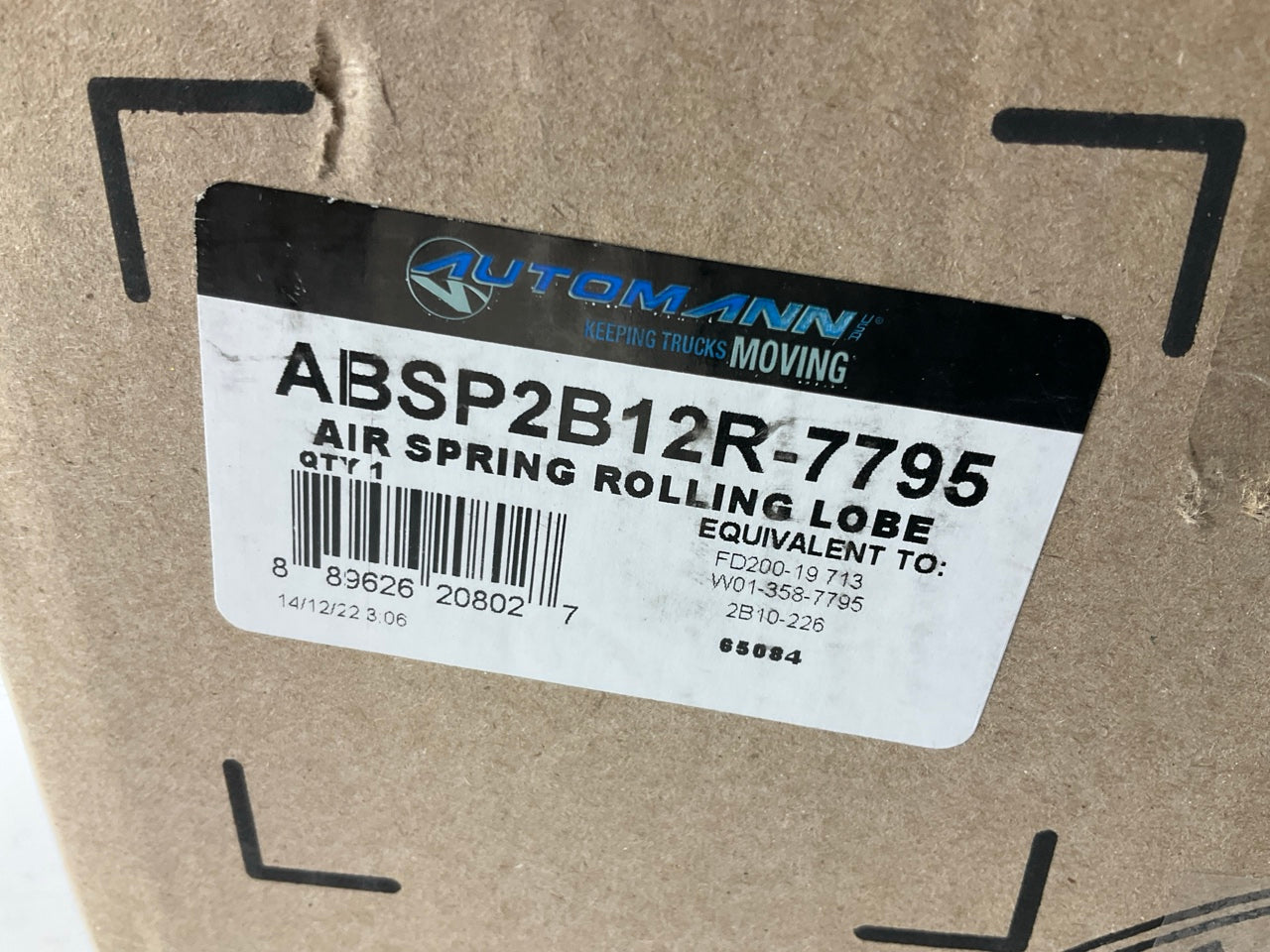Automann ABSP2B12R-7795 Air Spring Bag - Replaces W01-358-7795 , 2B10-226