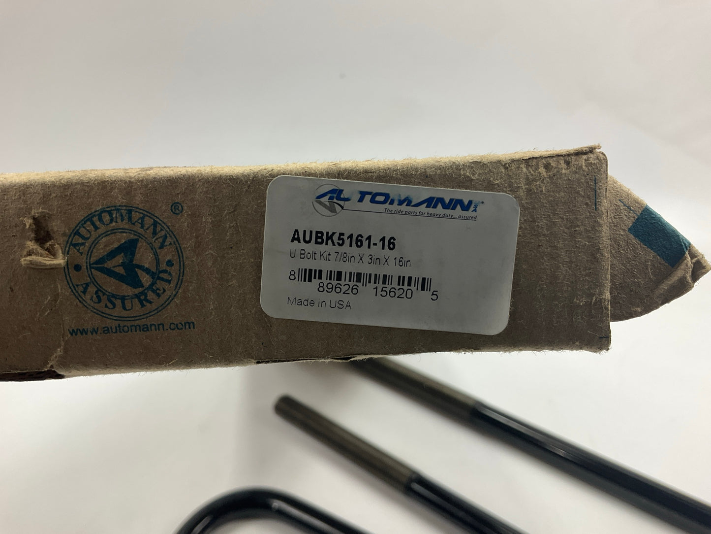 Automann AUBK5161-16 U-Bolt Kit, Round, 7/8'' X 3'' X 16''