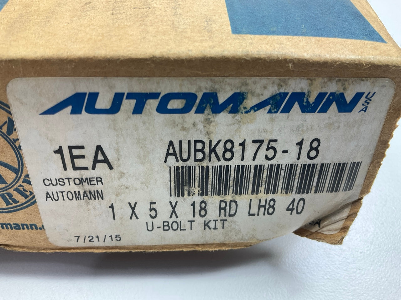 Automann AUBK8175-18 Leaf Springs U-Bolt Kit 1.0-14 X 5'' X 18'' For Freightliner