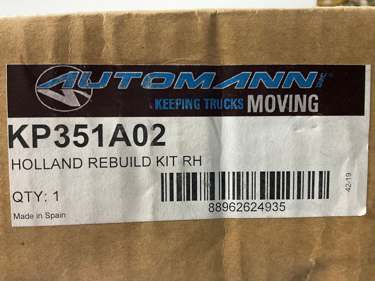 Automann KP351A02 Fifth Wheel Lock Assembly RH Rebuild Kit, For XA-331, XA-351