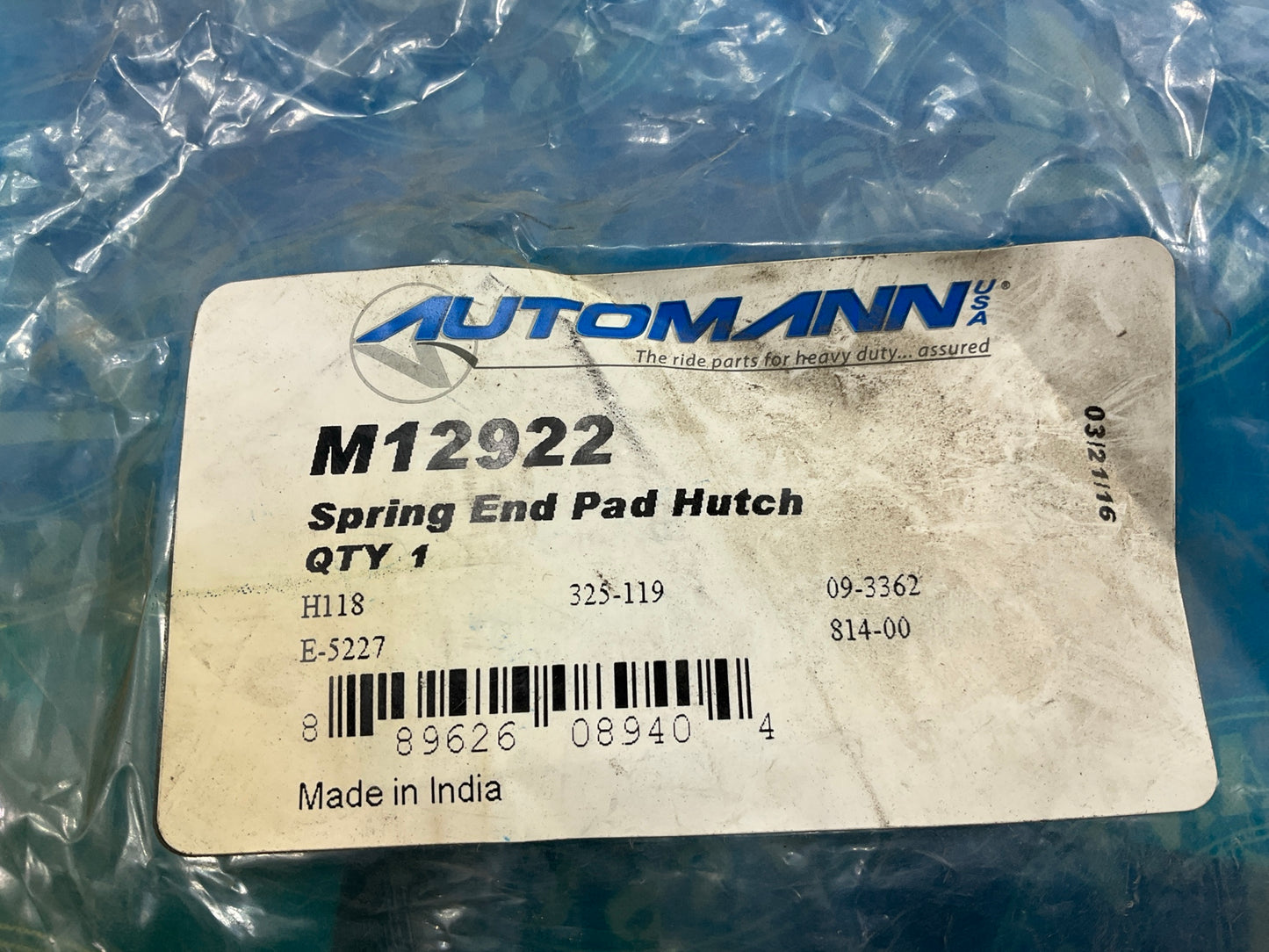 (2) Automann M12922 Spring End Pads For H900 Series Suspensions