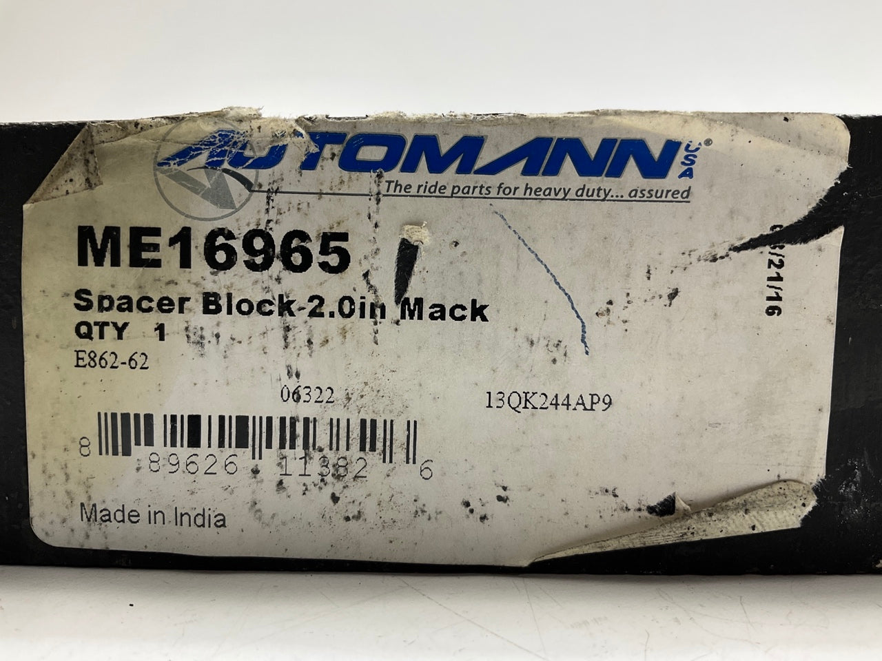 Automann ME16965 2'' Leaf Spring Spacer Block, Replaces Mack # 13QK244AP9