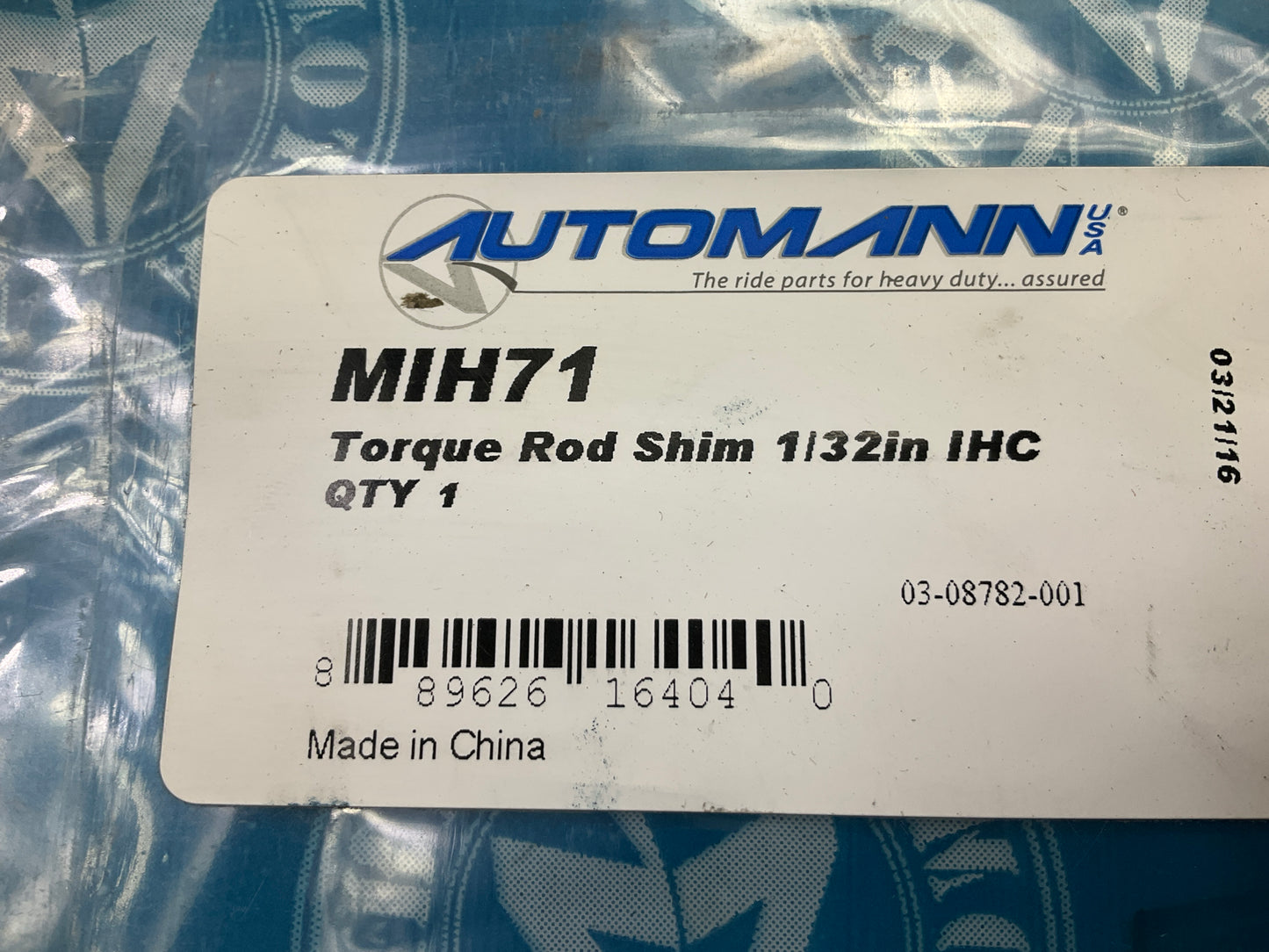 (2) Automann MIH71 Torque Rod Shim 1/32'' Replaces International 3624479C1