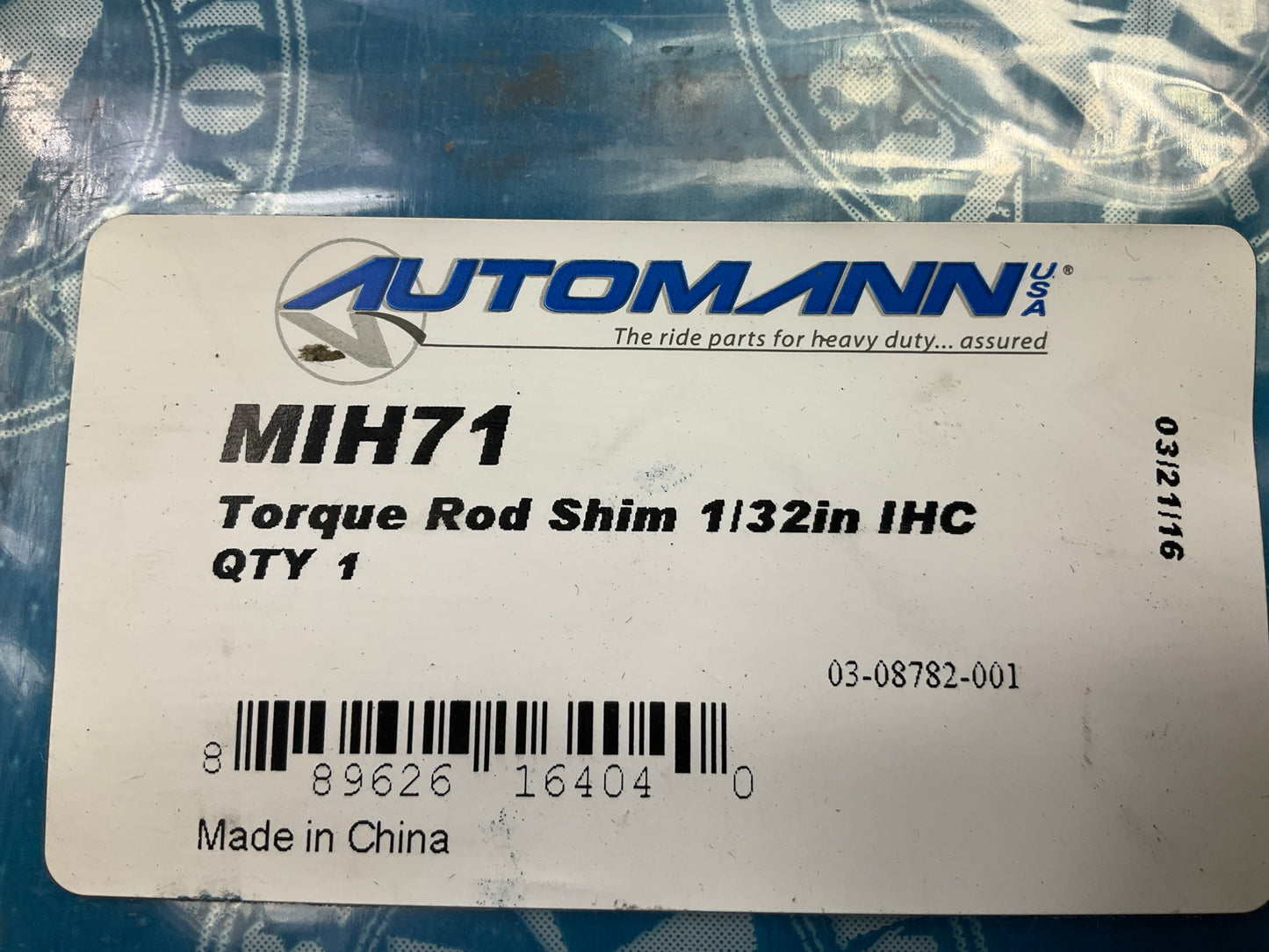 Automann MIH71 Torque Rod Shim 1/32'' Replaces International 3624479C1