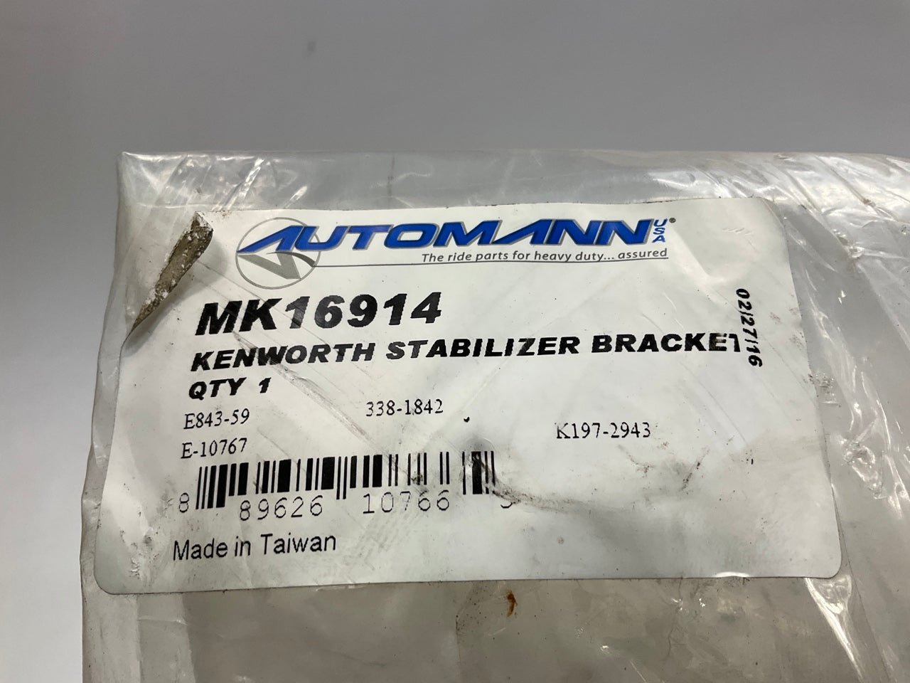 Automann MK16914 Stabilizer Bracket For Kenworth Airglide 100 Suspension