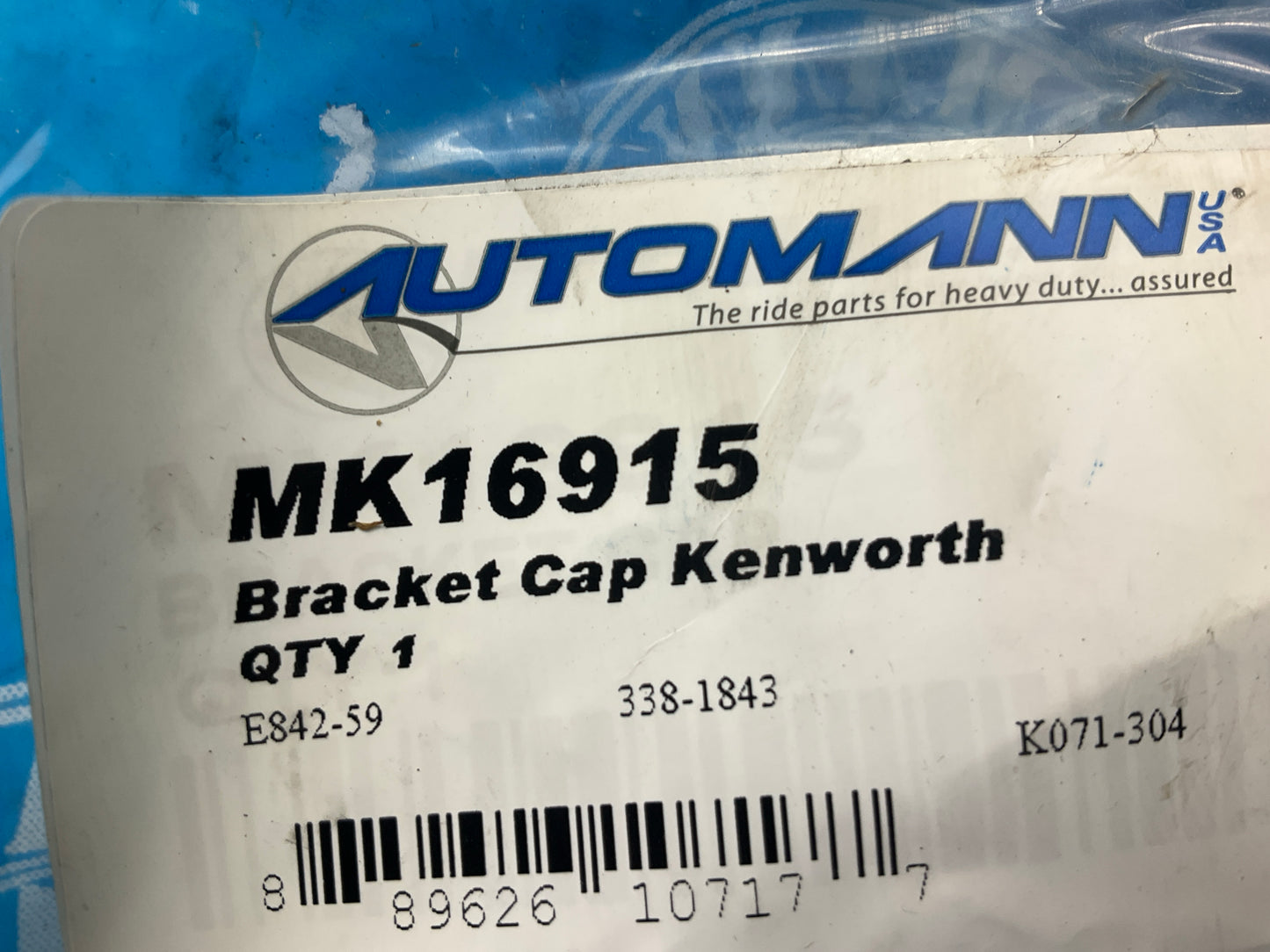 Automann MK16915 Bracket Cap For Kenworth AG100 Suspensions