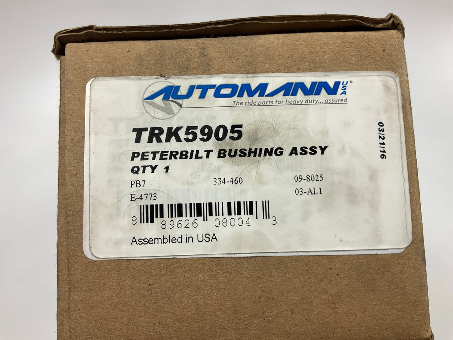 Automann TRK5905 Spring Eye Bushing & Bolt Kit For Peterbilt Air Leaf Suspension