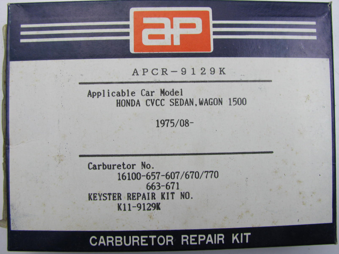 Automotive Products APCR-9129K Carburetor Rebuild Kit - 1975-1980 Honda CVCC 1.5