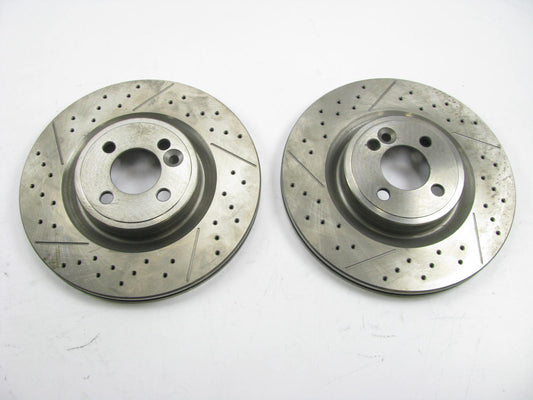 RH & LH Drilled 294mm Slotted Brake Rotors Front For 09-10 Mini Cooper Works