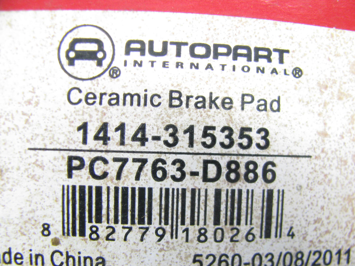 Autopart 1414-315353 Rear Ceramic Disc Brake Pads 01-07 Ford Focus, 14-17 Fiesta