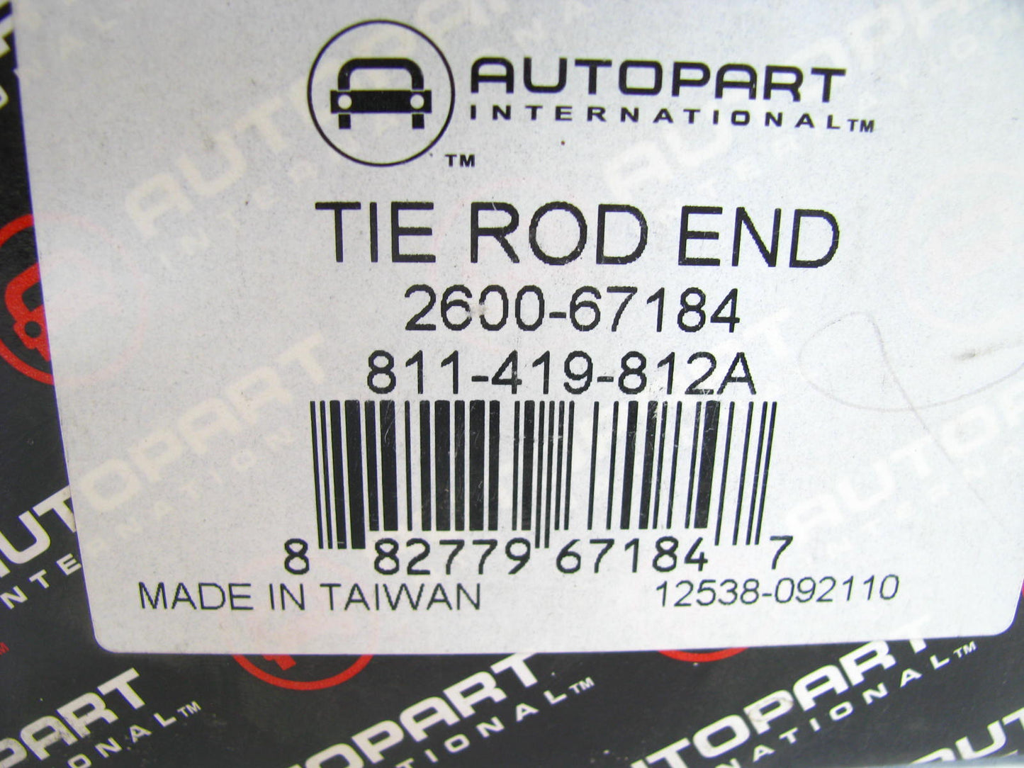 Autopart International 2600-67184 Steering Tie Rod End - Front Outer