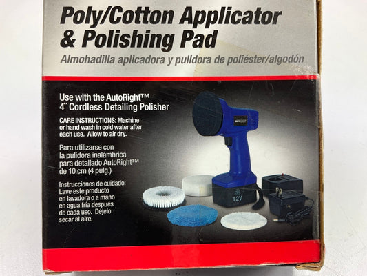 PACK Of 2 Autoright C800883 4'' Poly/Cotton Applicator Polishing Pads
