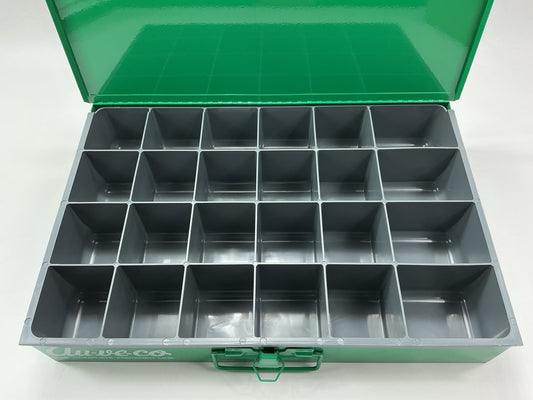Auveco 1-924B 24-Compartment Large Metal Parts Drawer, Light Green, Steel, USA