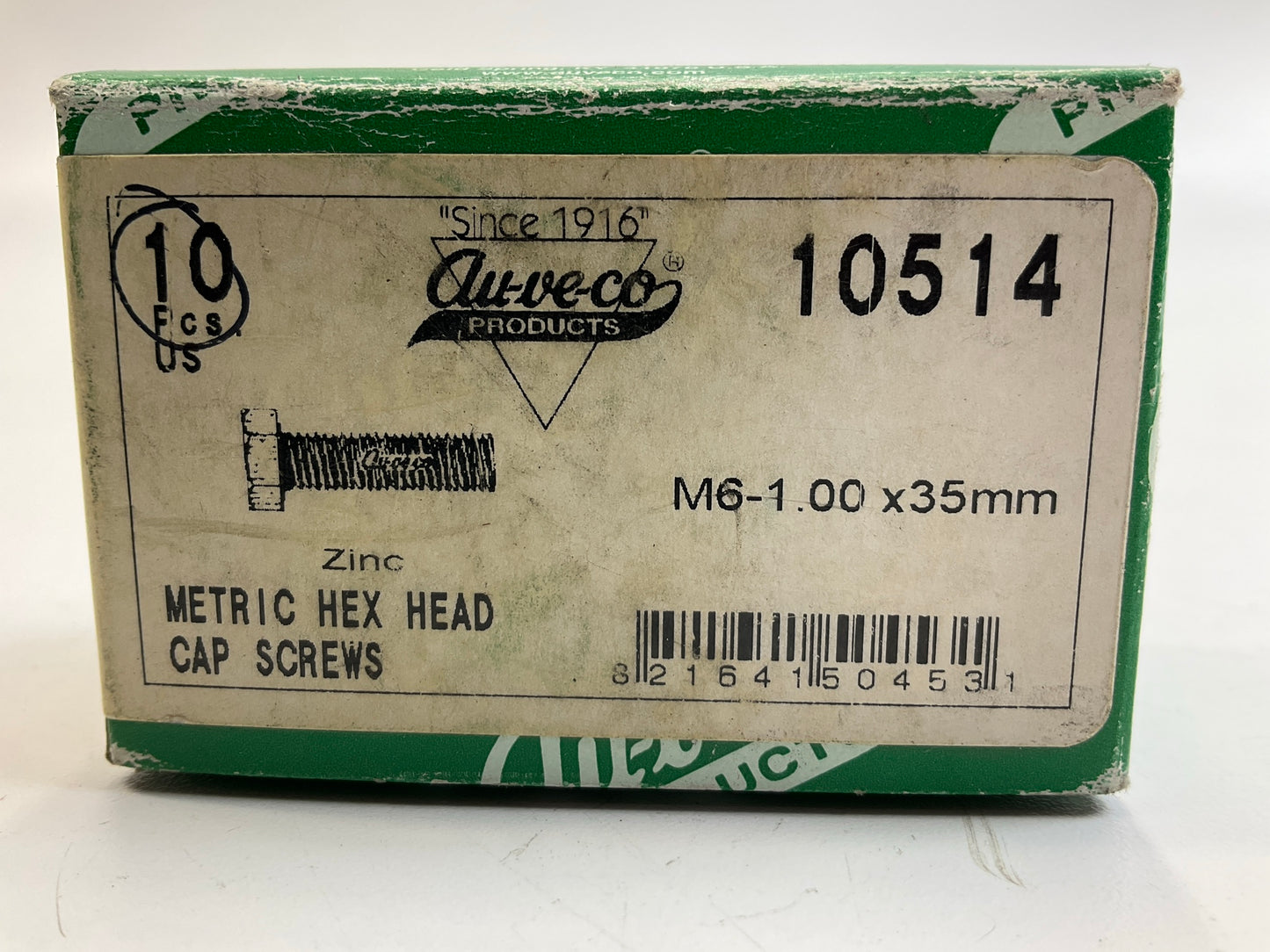(10) Auveco 10514 M6-1.0 X 35mm DIN 931 Cap Screw Class
