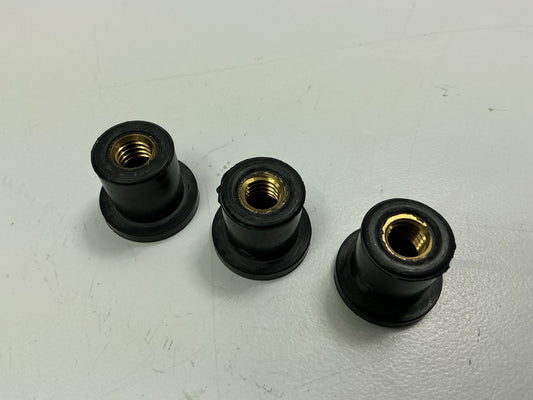 (10) Auveco 13011 Rubber Well Nut, Thread Size 5/16''-18, Brass Insert