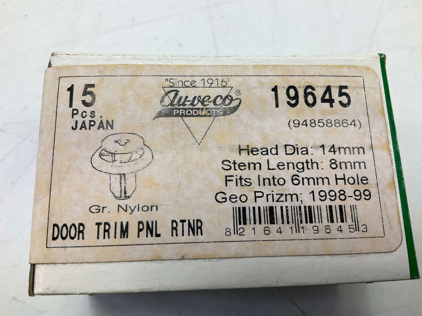 (15) Auveco 19645 Door Trim Panel Retainers Clips